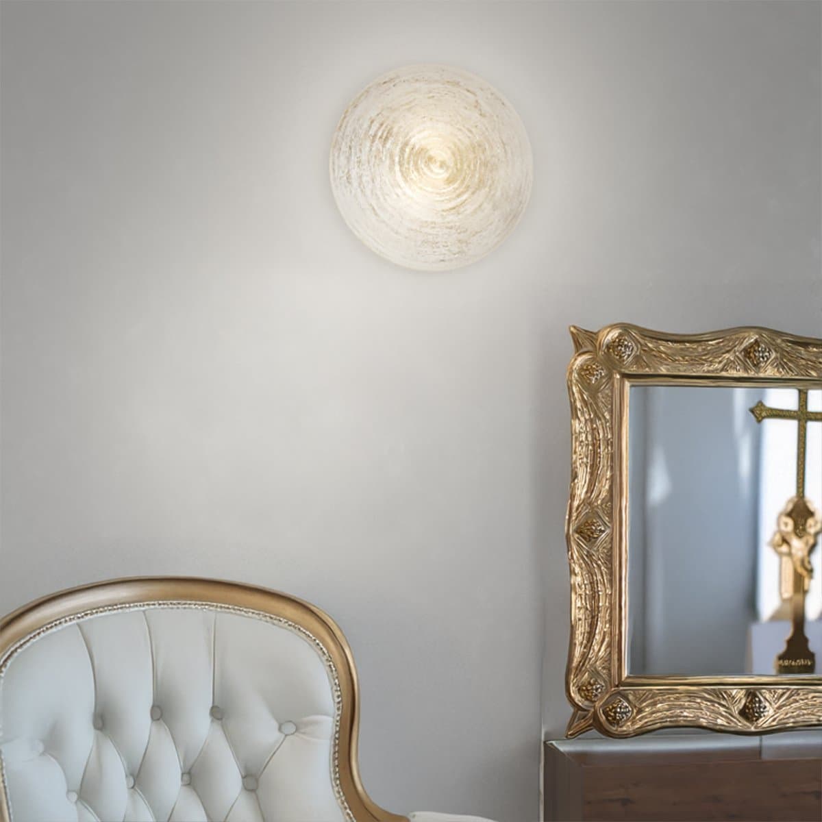 Plafoniera vetro oro Top light JELLY 1219 50 GO E27 LED decoro artigianale - 2