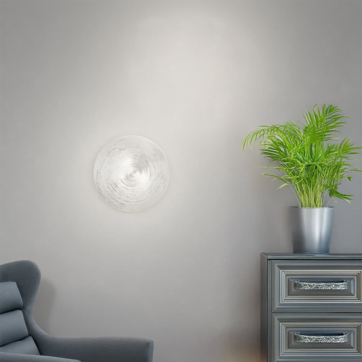 Plafoniera vetro argento Top light JELLY 1219 50 SI E27 LED decoro artigianale - 2