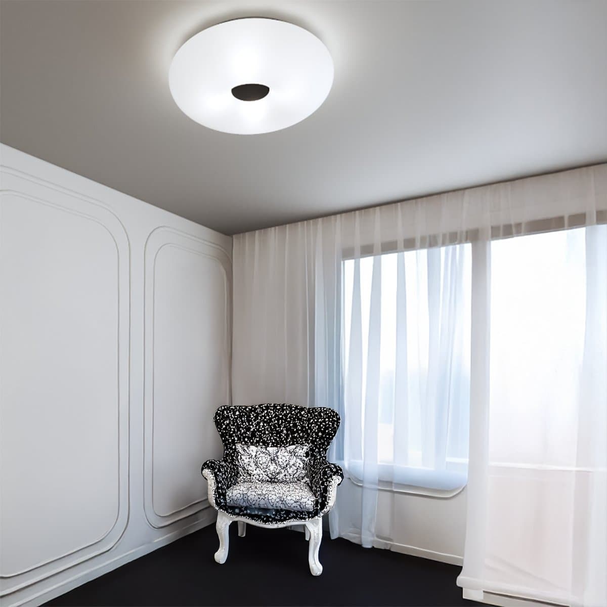 Plafoniera vetro soffiato bianco Top light BENNY 1217 PLG E27 LED - 2