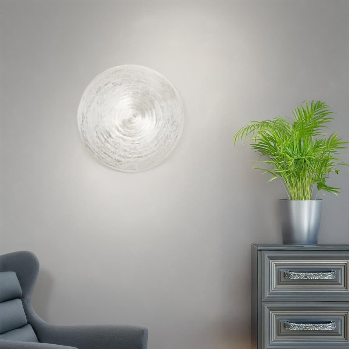Plafoniera vetro argento Top light JELLY 1219 60 SI E27 LED decoro artigianale - 2