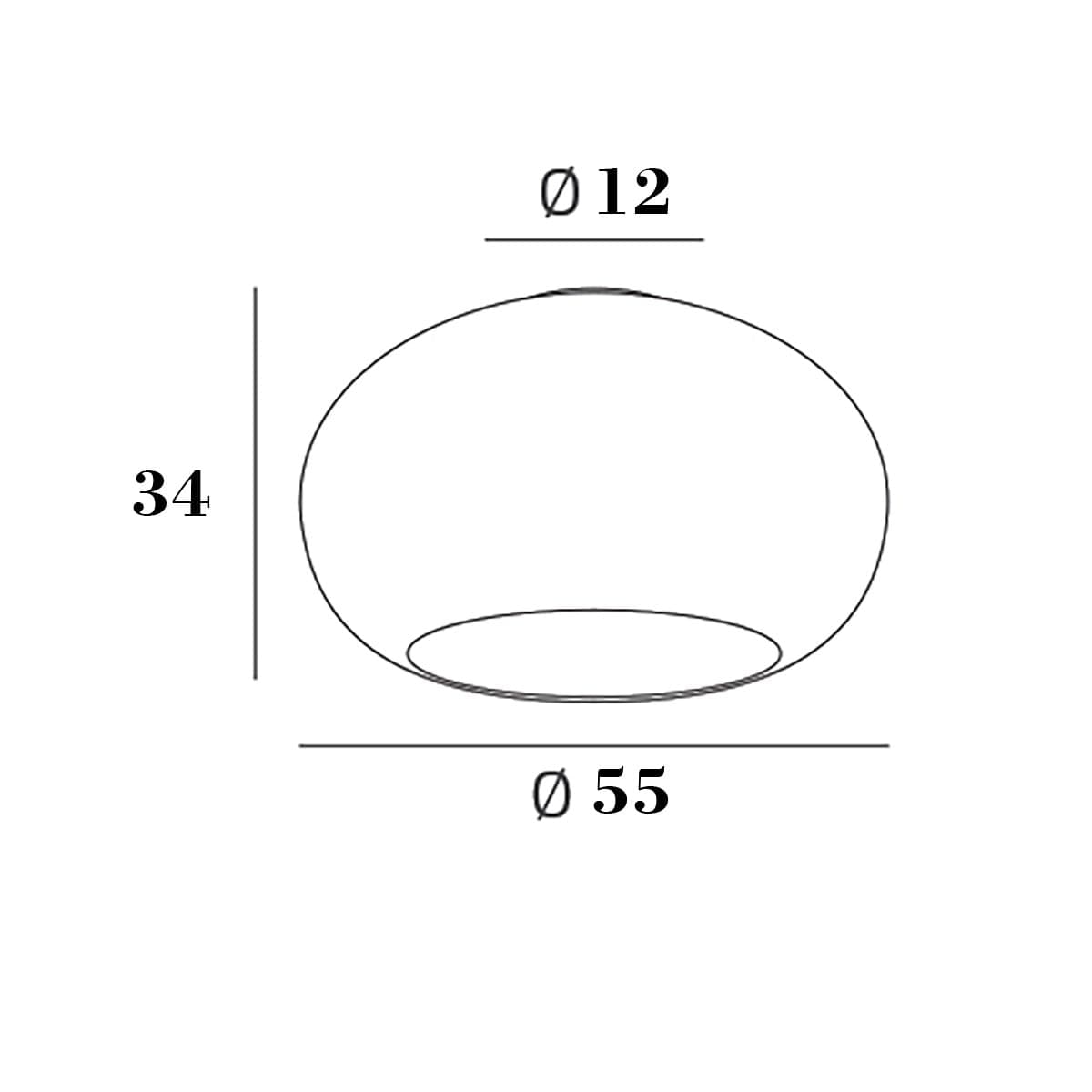 Plafoniera vetro soffiato bianco latte Top light CASPER 1218 PL55 BI E27 LED - 3