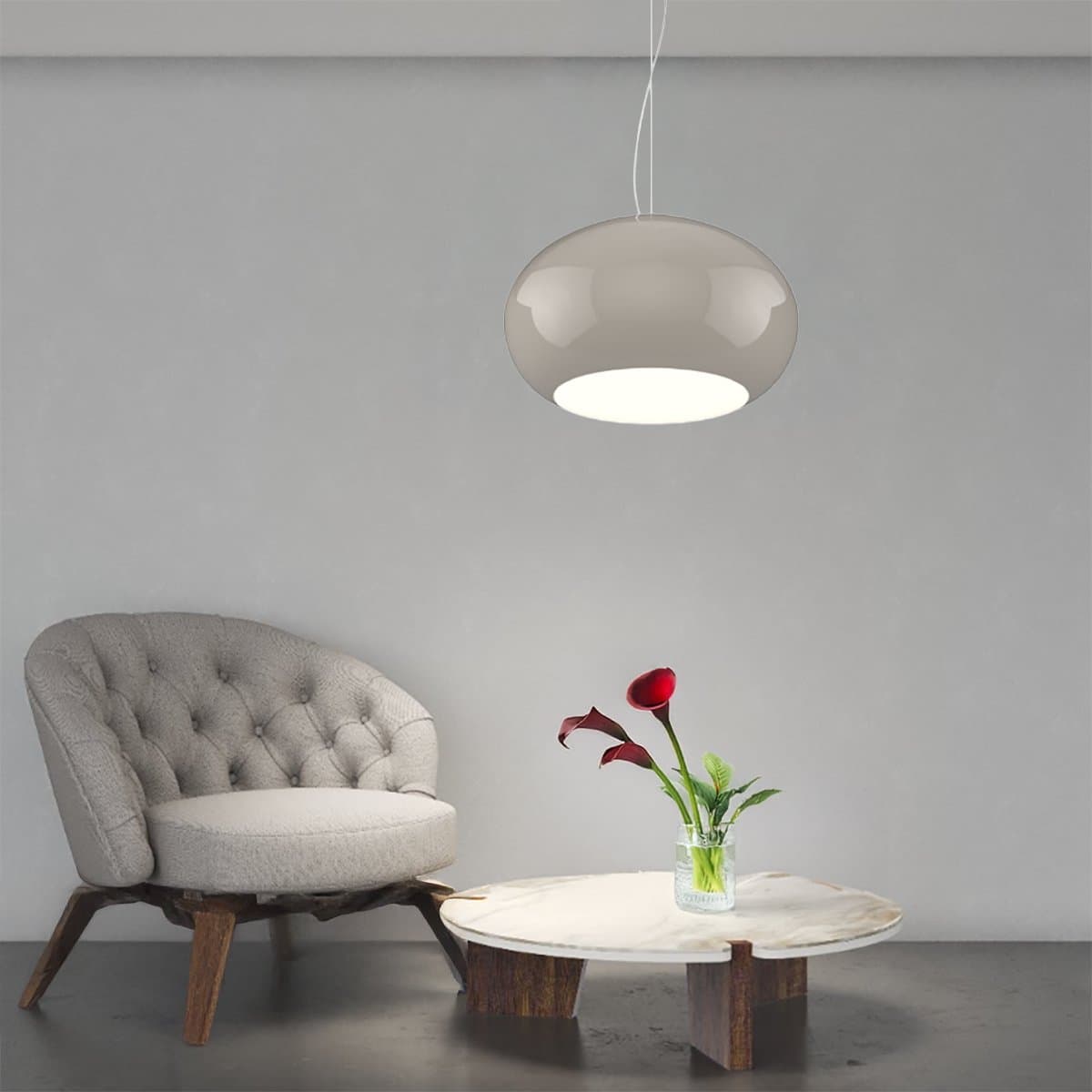 Lampadario vetro soffiato tortora Top light CASPER 1218 S55 TO E27 LED - 2