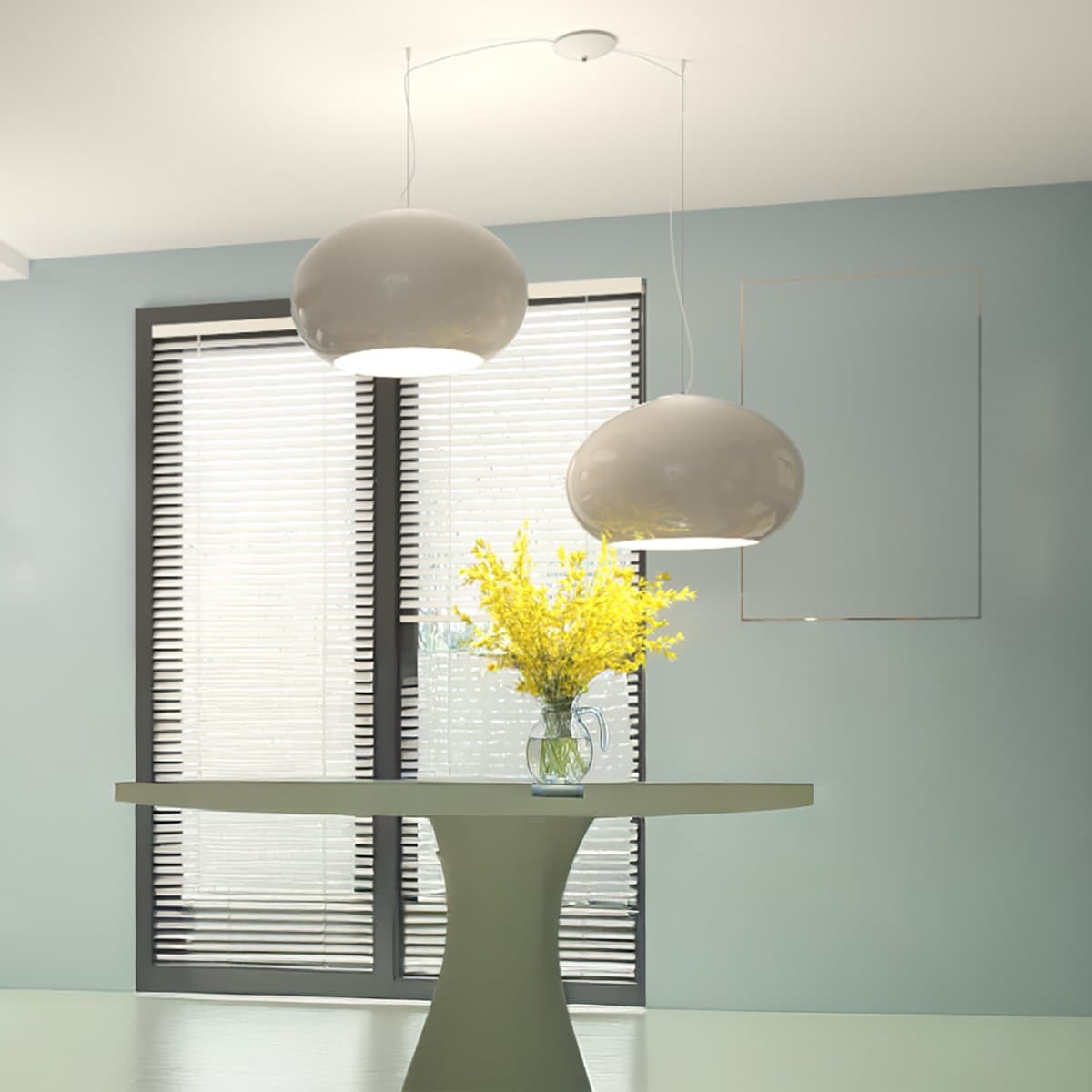 Lampadario 2 luci vetro soffiato tortora Top light CASPER 1218 S2 S42 TO E27 LED - 2