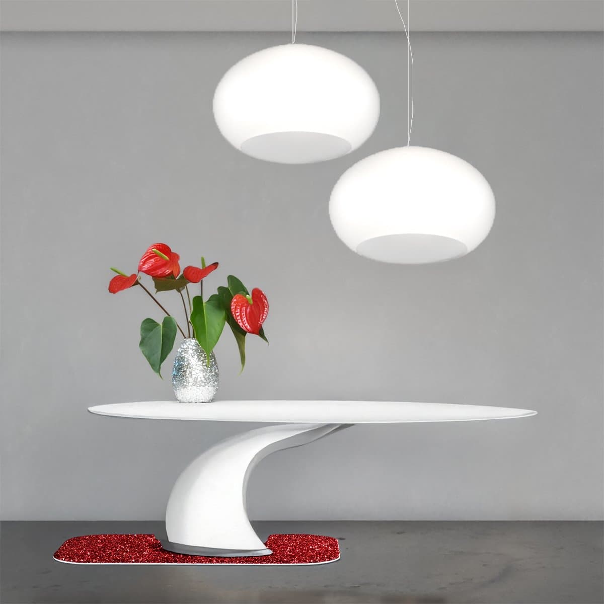 Lampadario 2 luci vetro soffiato bianco Top light CASPER 1218 S2 S42 BI E27 LED - 2