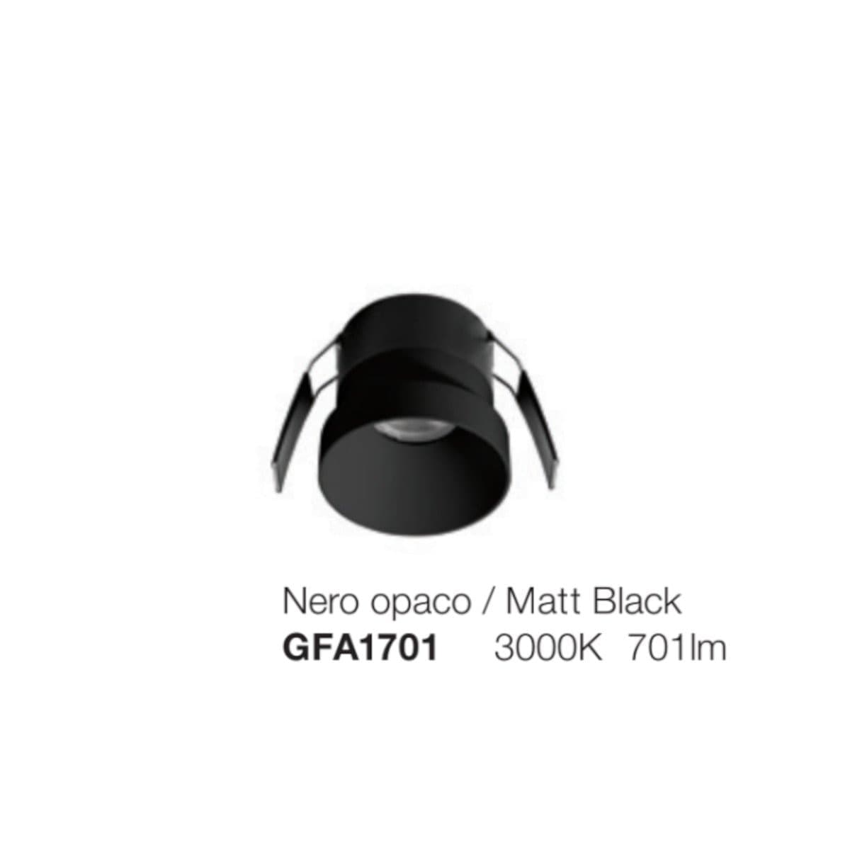 Faretto incasso Gea Led GFA1701 LED IP44 alluminio nero cartongesso - 2