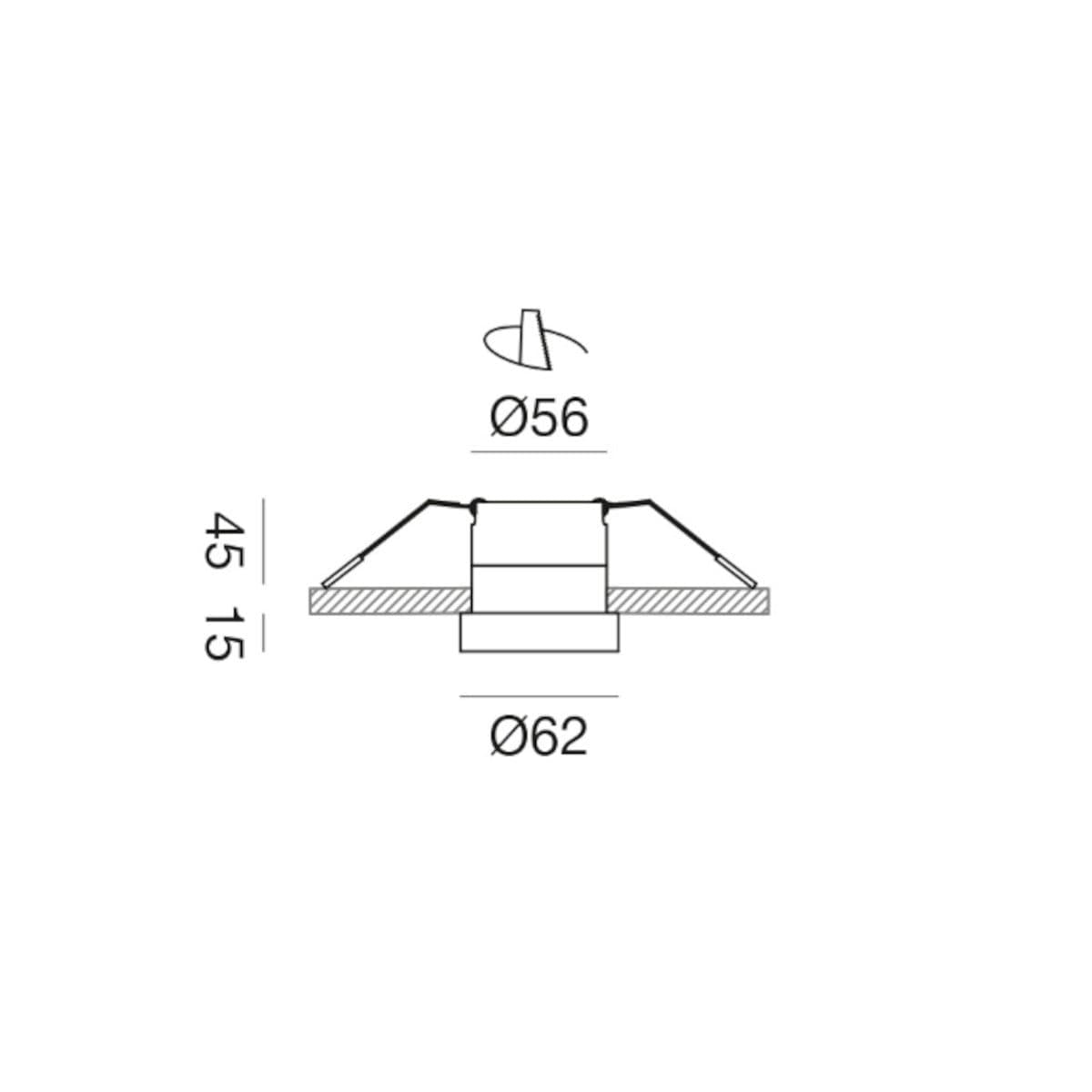Faretto incasso Gea Led GFA1701 LED IP44 alluminio nero cartongesso - 3