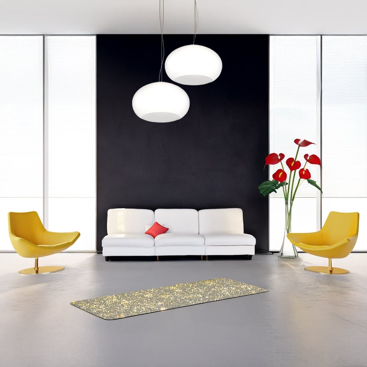 Lampadario 2 luci vetro soffiato bianco Top light CASPER 1218 S2 S55 BI E27 LED - 2