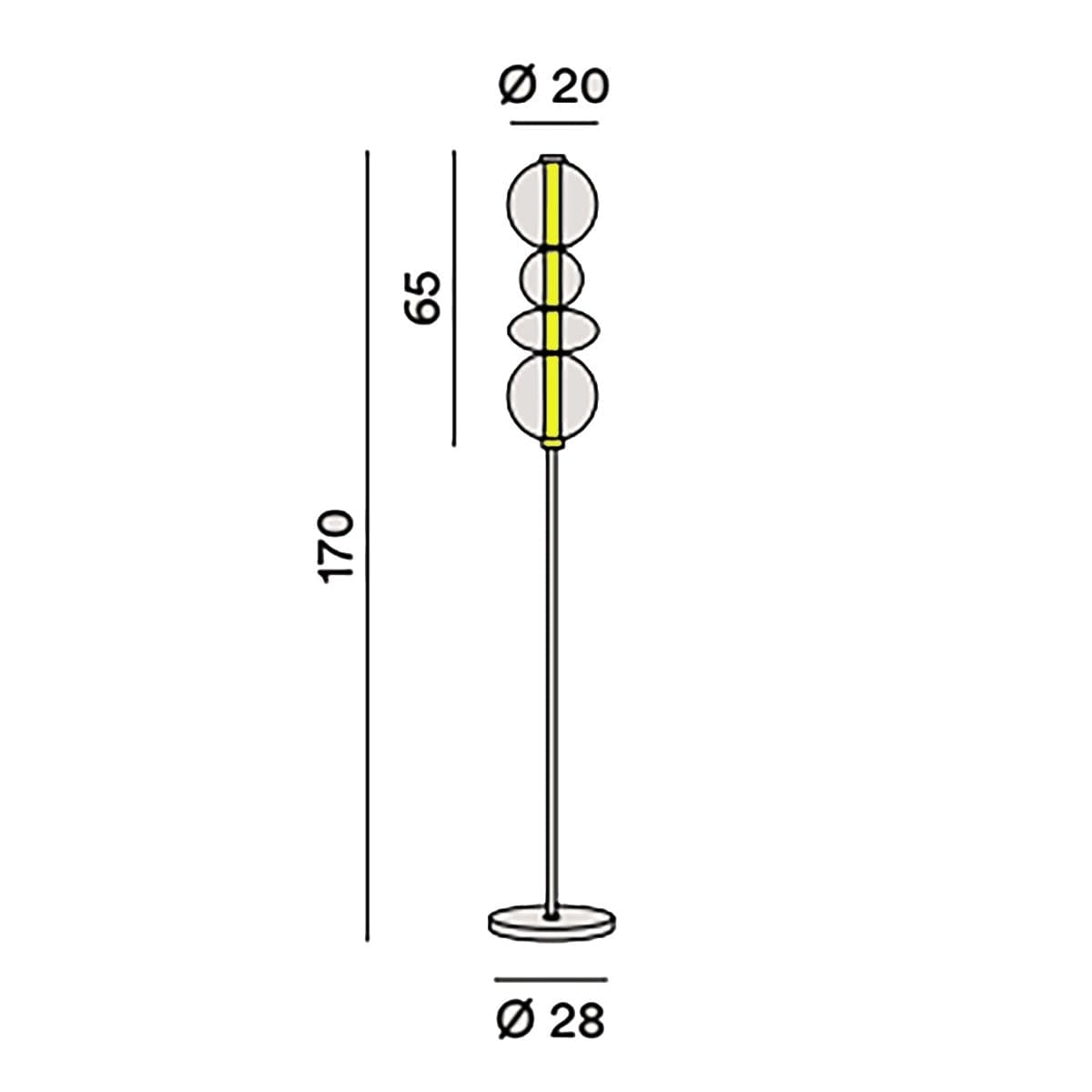 Piantana Perenz BUBBLES 8166 TR LC LED 3000K 2880LM ORO - 3