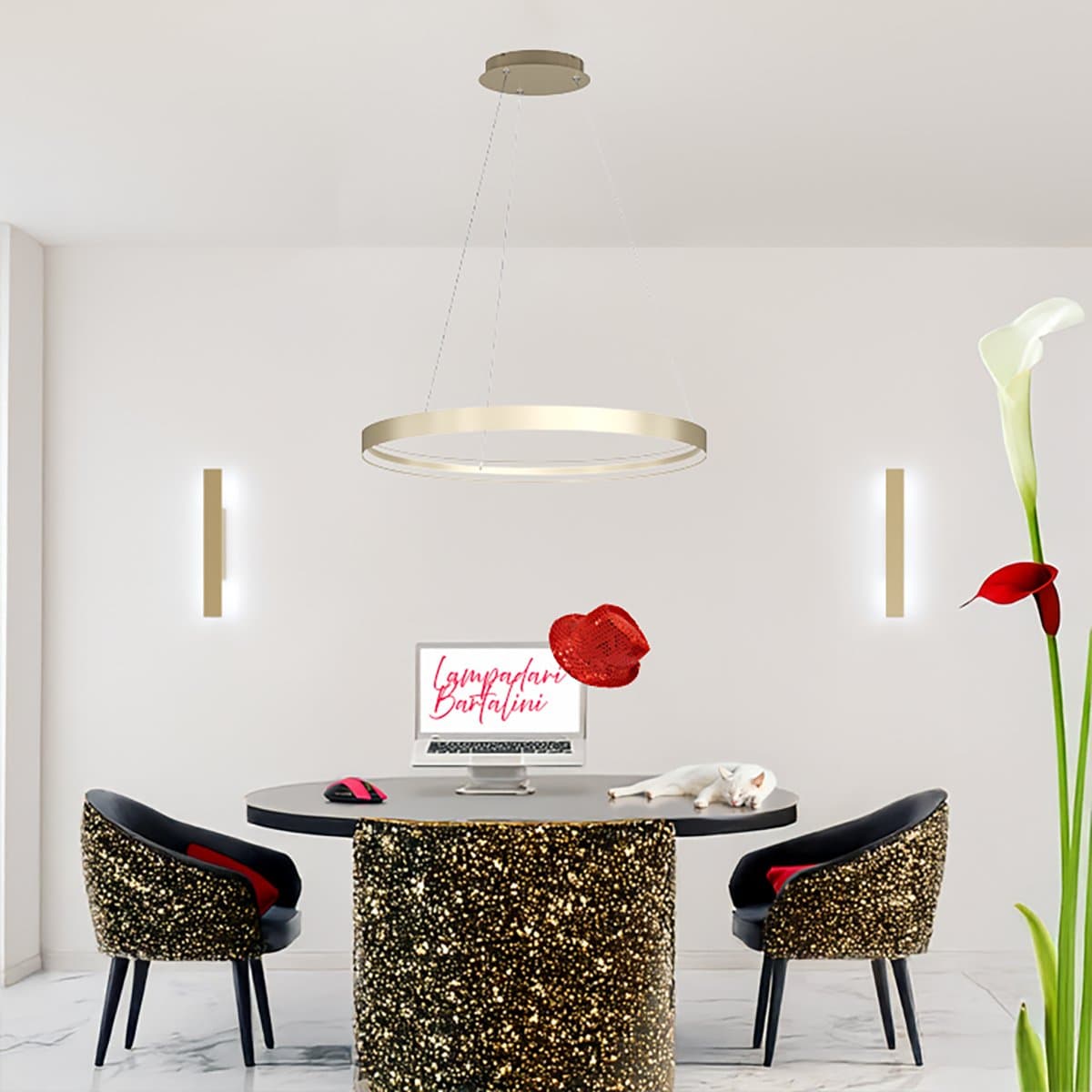 Lampadario moderno Top Light MALIKA 1216 S80 OC LED CCT SWITCH 7639LM ORO - 2