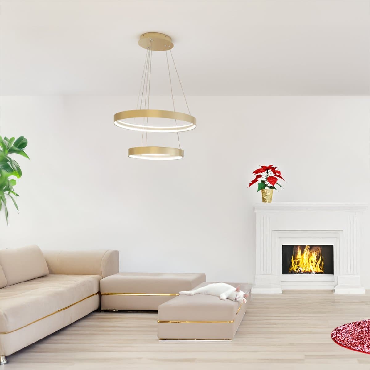 Lampadario moderno Top Light MALIKA 1216 S2 OC LED CCT SWITCH 9424LM ORO - 2