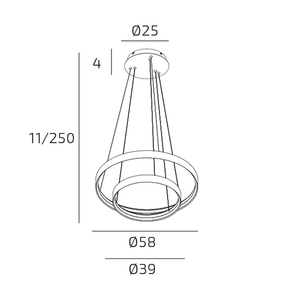 Lampadario moderno Top Light MALIKA 1216 S2 OC LED CCT SWITCH 9424LM ORO - 3