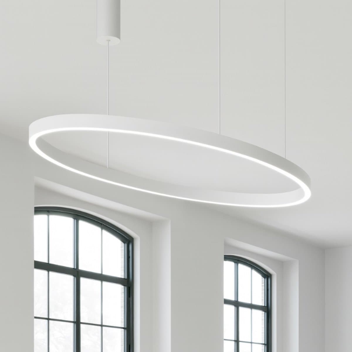 Lampadario moderno Gea Luce CRISEIDE S1G OVALE FCRSB9O LED bianco alluminio silicone - 2