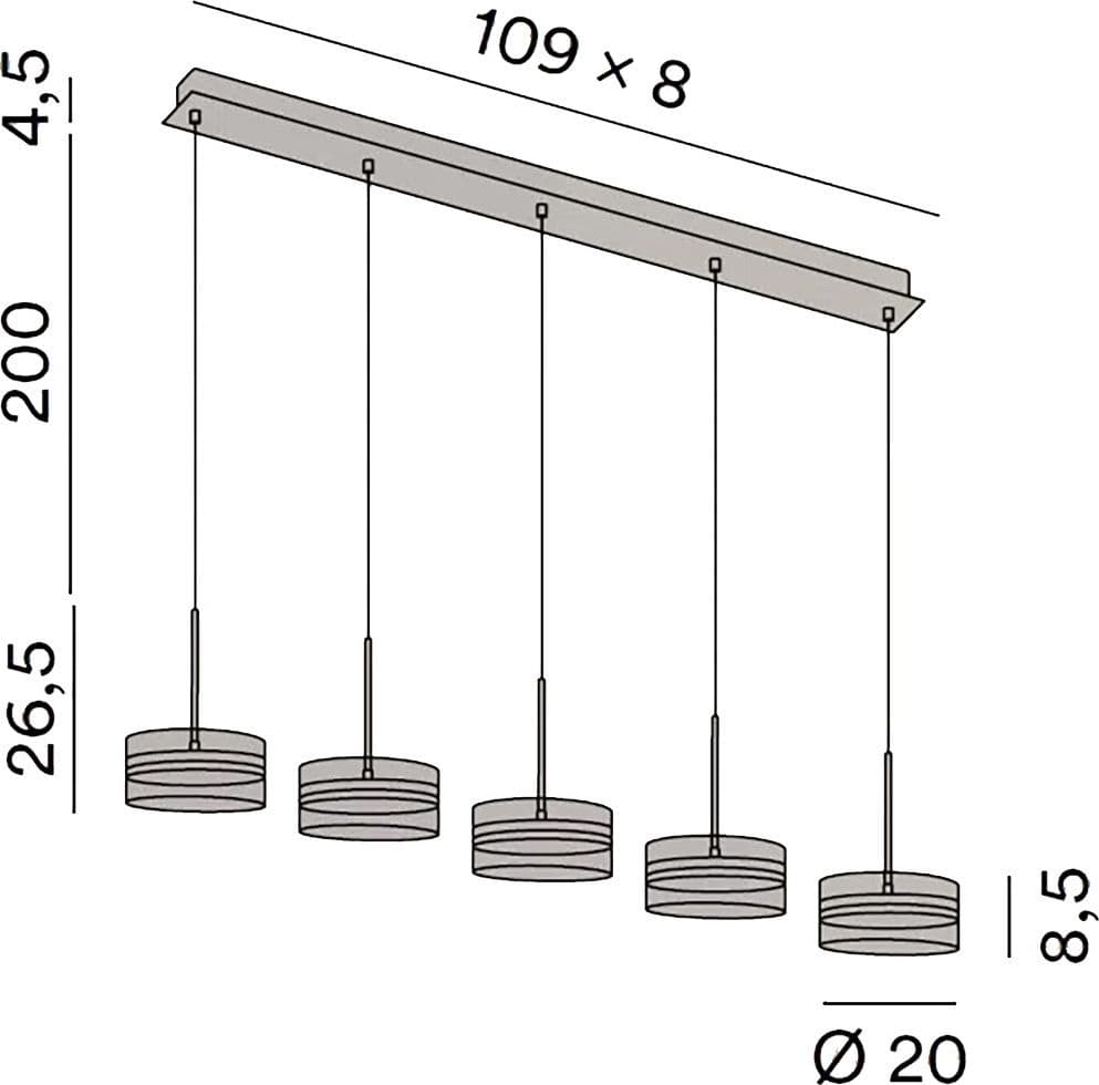 Lampadario Perenz AERE 8218 B LC LED 3000K LED bianco - 3