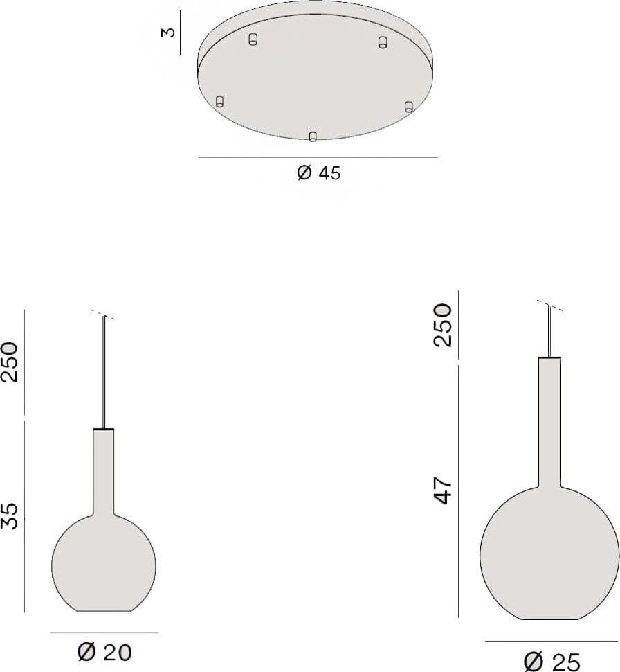 Lampadario vetro colorato Perenz LOLLIPOP 8554 8556 8032 multiluce rame oro ottone brunito - 5