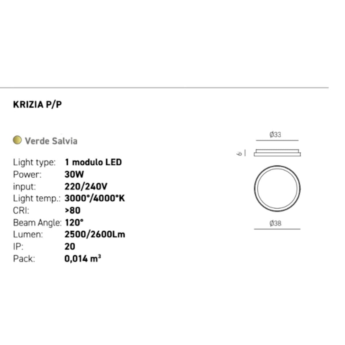Plafoniera moderna Gea Luce KRIZIA PP FKRPV1 LED verde alluminio acrilico - 3