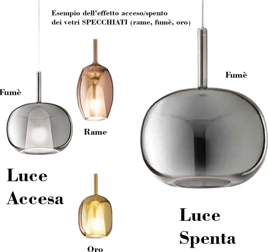 Lampadario Perenz illumina RAIN S5 E27 LED vetri multicolor ottone brunito - 3