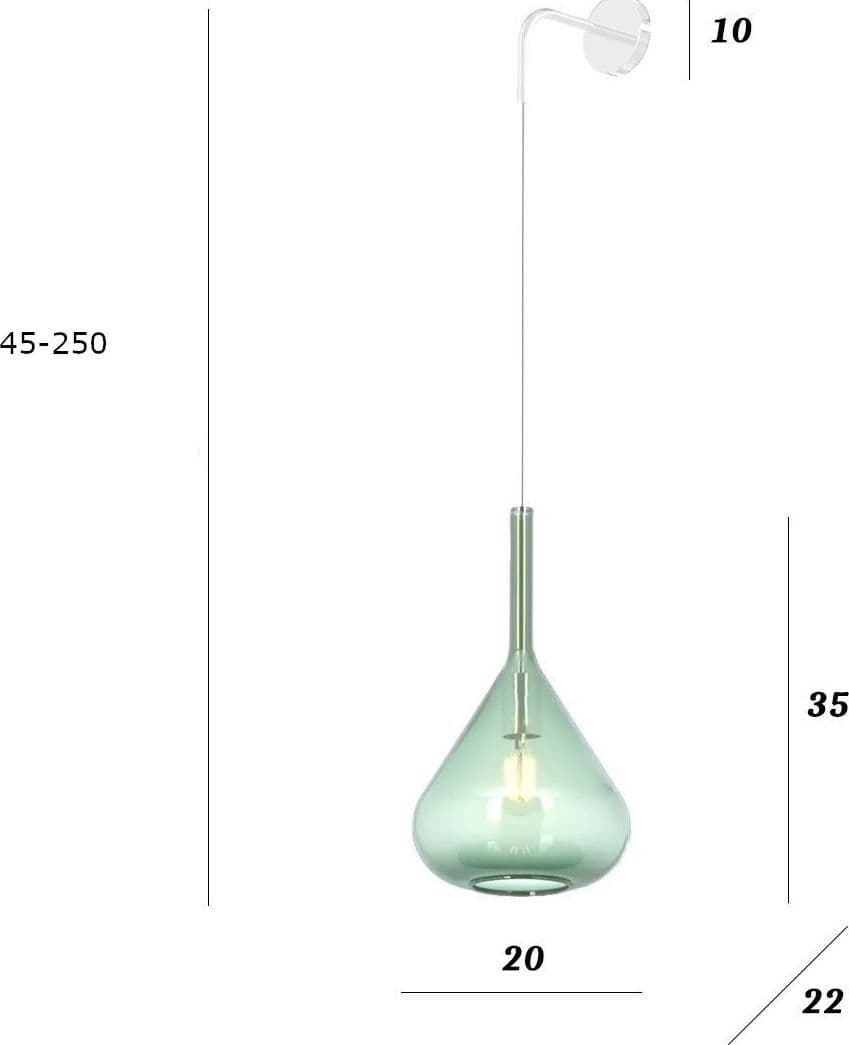 Applique moderna Top Light KONA 1177 BI A VE E27 LED vetro verde - 3