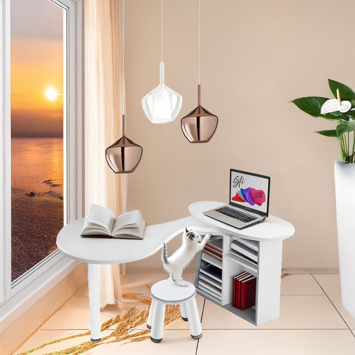 Lampadario Perenz illumina RAIN S3 BR B 8250 TR RM E27 LED vetri trasparenti base bianca - 2