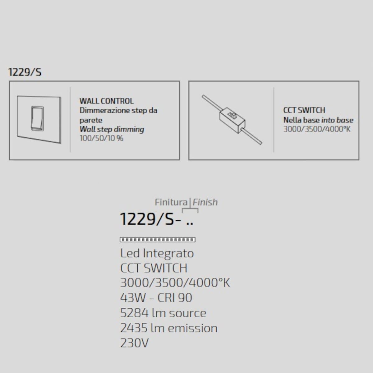 Lampadario moderno Top Light KAWAII 1229 S NE LED CCT SWITCH dimmerabile 3 step - 6