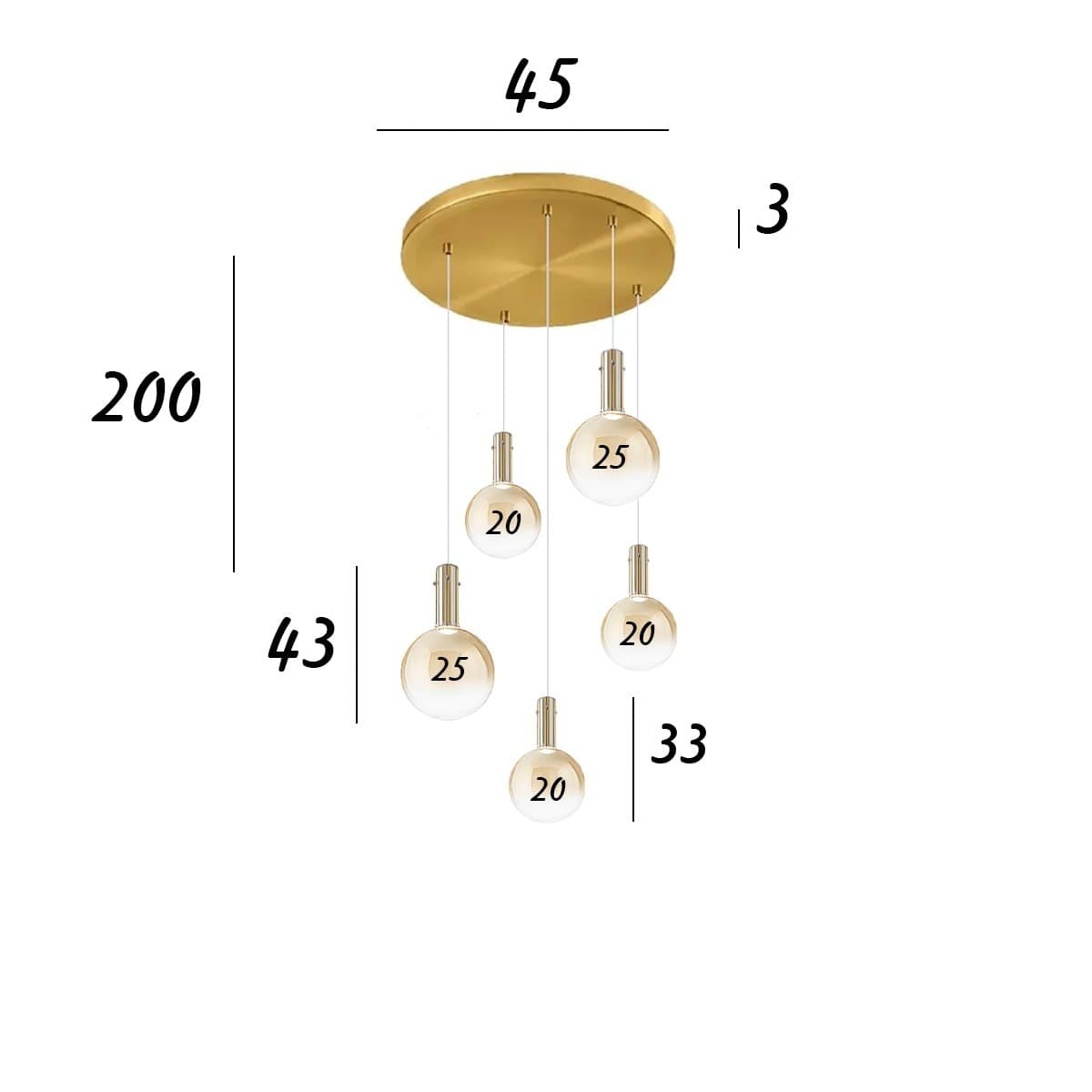 Lampadario Perenz AMPOLLA 8310 8312 AM 8032 OB LED 29W 3000K 2100LM vetro borosilicato sfumato ambra - 4