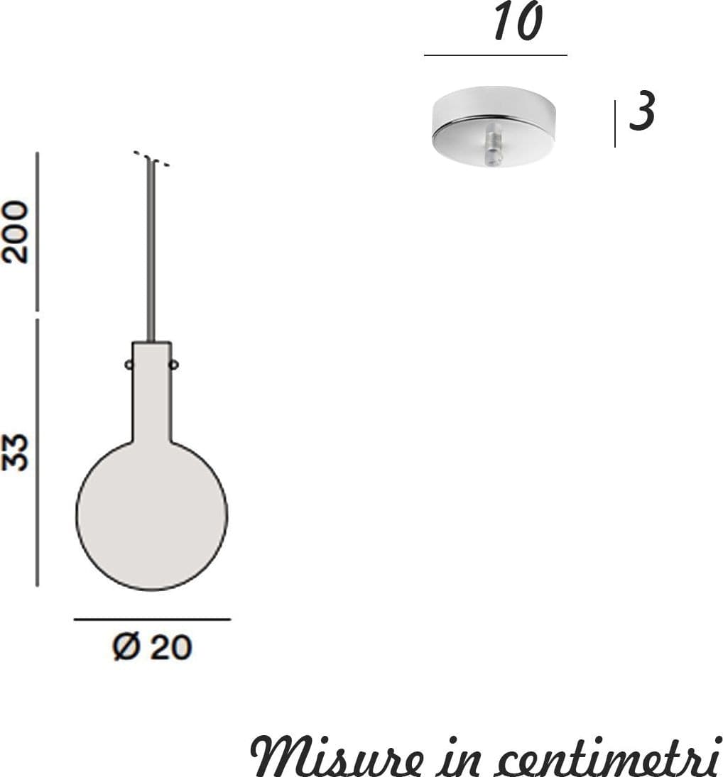 Lampadario Perenz AMPOLLA 8310 SP LC 6247 CL LED 5W 3000K 340LM vetro fumè - 3