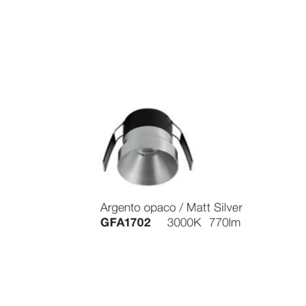 Faretto incasso Gea Led GFA1702 LED IP44 alluminio argento cartongesso - 2
