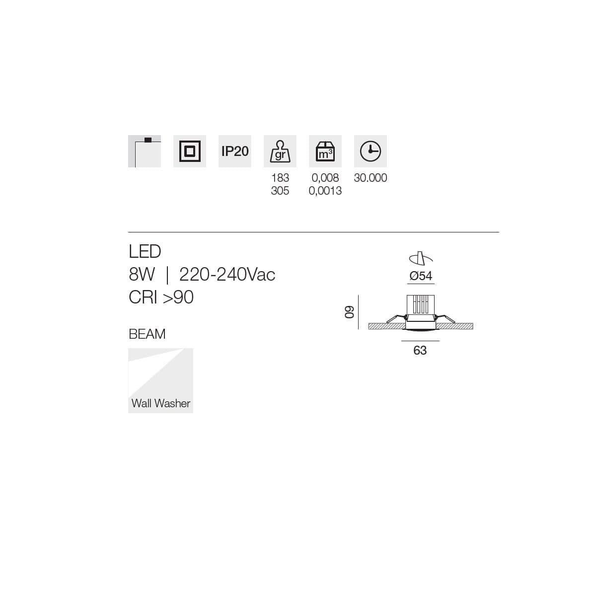 Faretto incasso Gea Led GFA1720 LED alluminio cartongesso - 4
