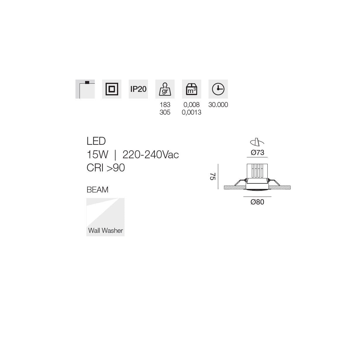 Faretto incasso Gea Led GFA1721 LED alluminio cartongesso - 4