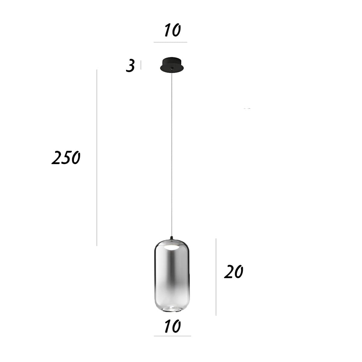 Lampadario Perenz illumina HUNTER S1 8157 N LC 8214 SP LED vetro fumè specchiato - 3