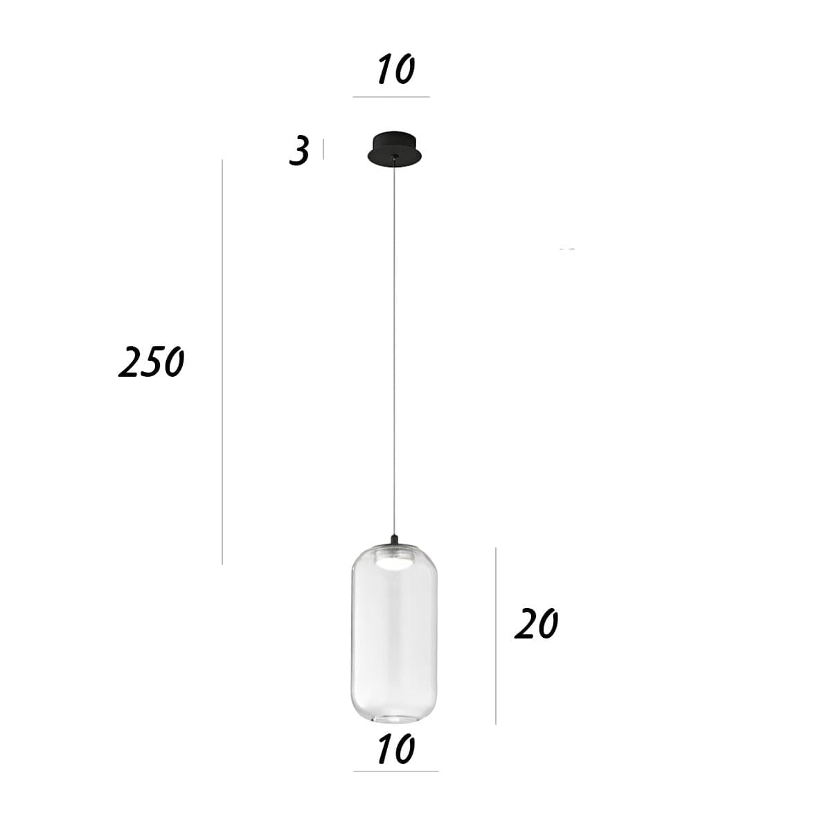 Lampadario Perenz illumina HUNTER S1 8157 N LC 8214 TR LED vetro trasparente - 3
