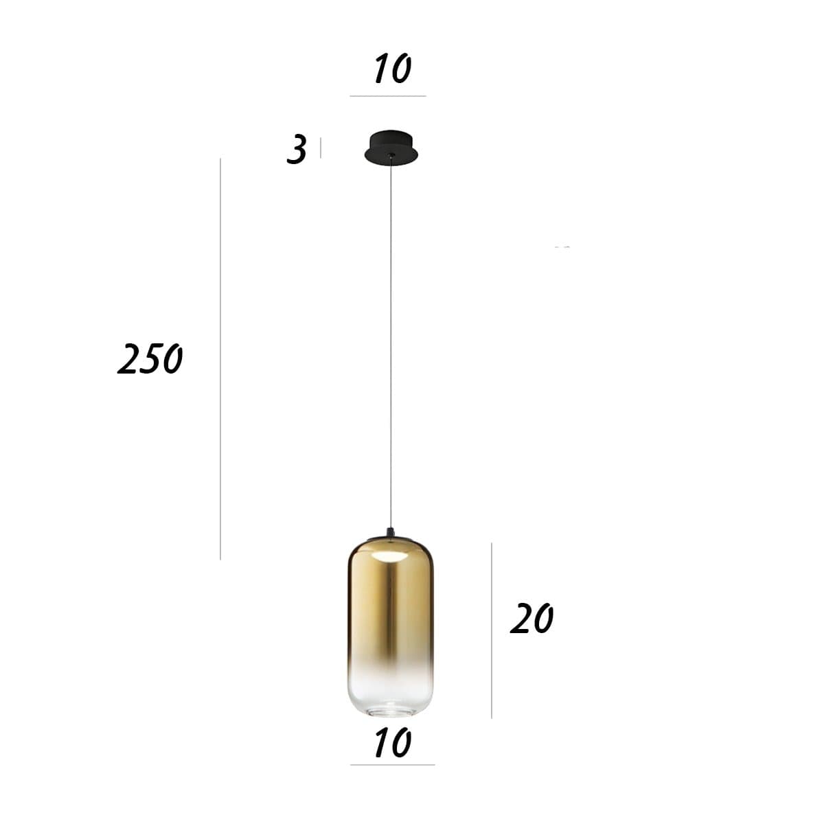 Lampadario Perenz illumina HUNTER S1 8157 N LC 8214 OR LED vetro oro specchiato - 4