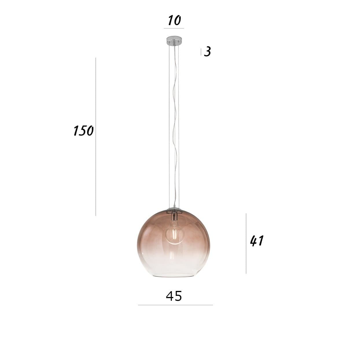 Lampadario vetro soffiato Perenz PLANET 8526 E 45 E27 LED marrone - 4