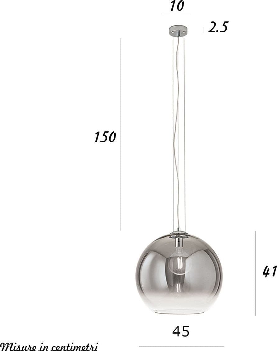 Lampadario vetro soffiato Perenz PLANET 8526 FU 45 E27 LED fumè - 3