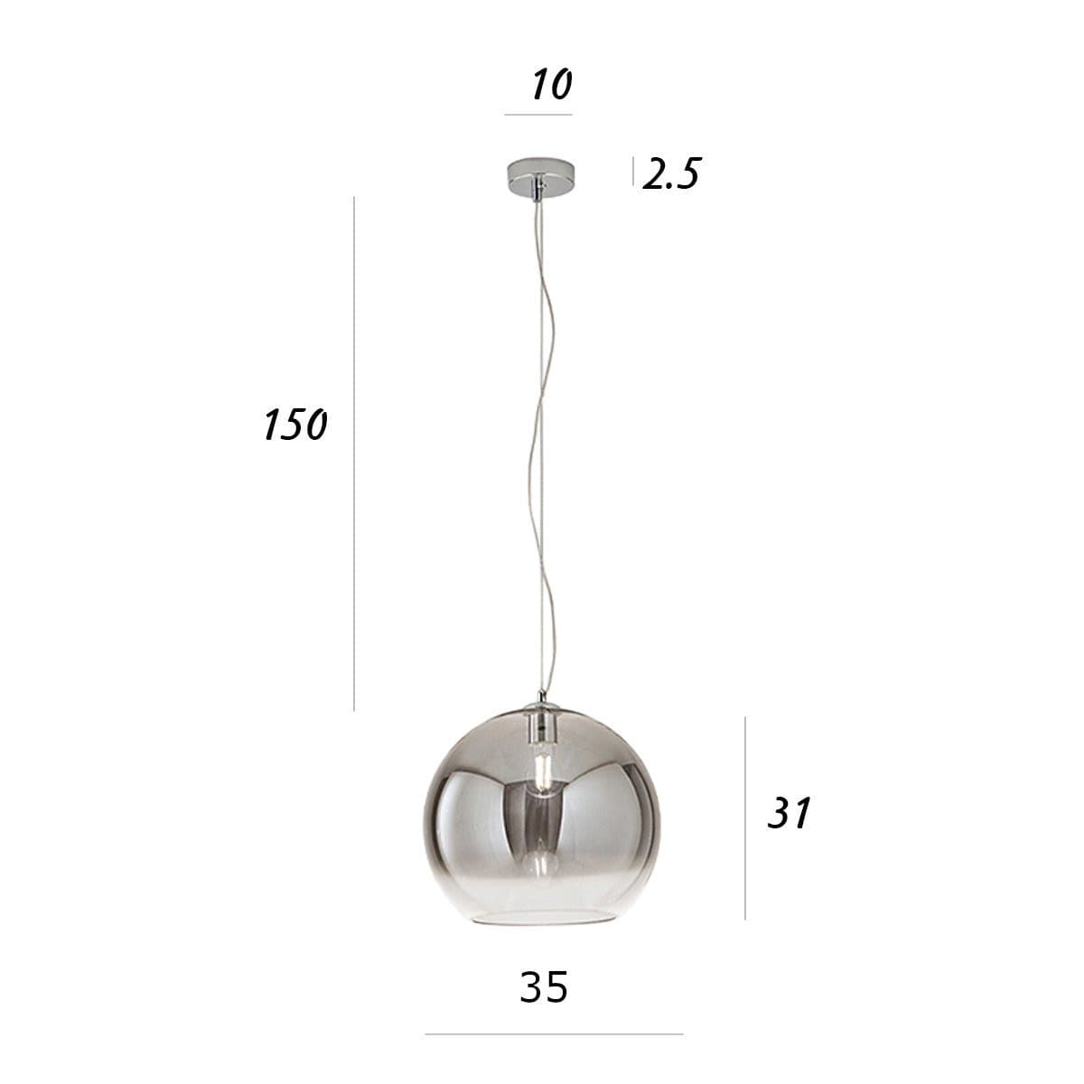 Lampadario vetro soffiato Perenz PLANET 8524 FU 35 E27 LED fumè - 3