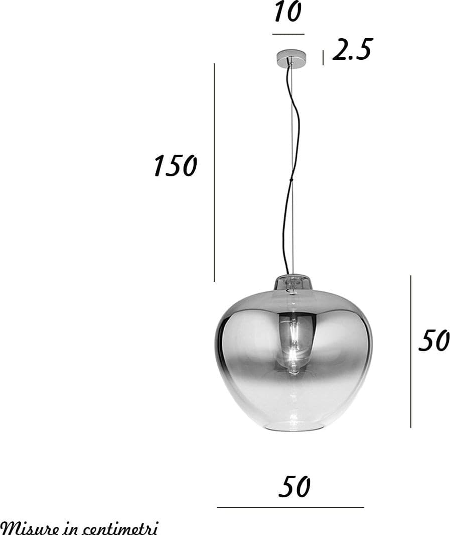 Lampadario vetro soffiato Perenz BIG BOWL 6667 AM 50 E27 LED ambra - 2
