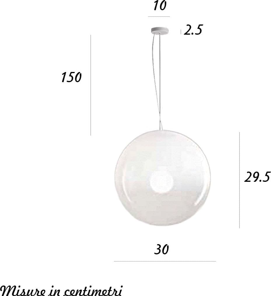Lampadario vetro soffiato Perenz MOON 8496 B 30 E27 LED bianco - 3