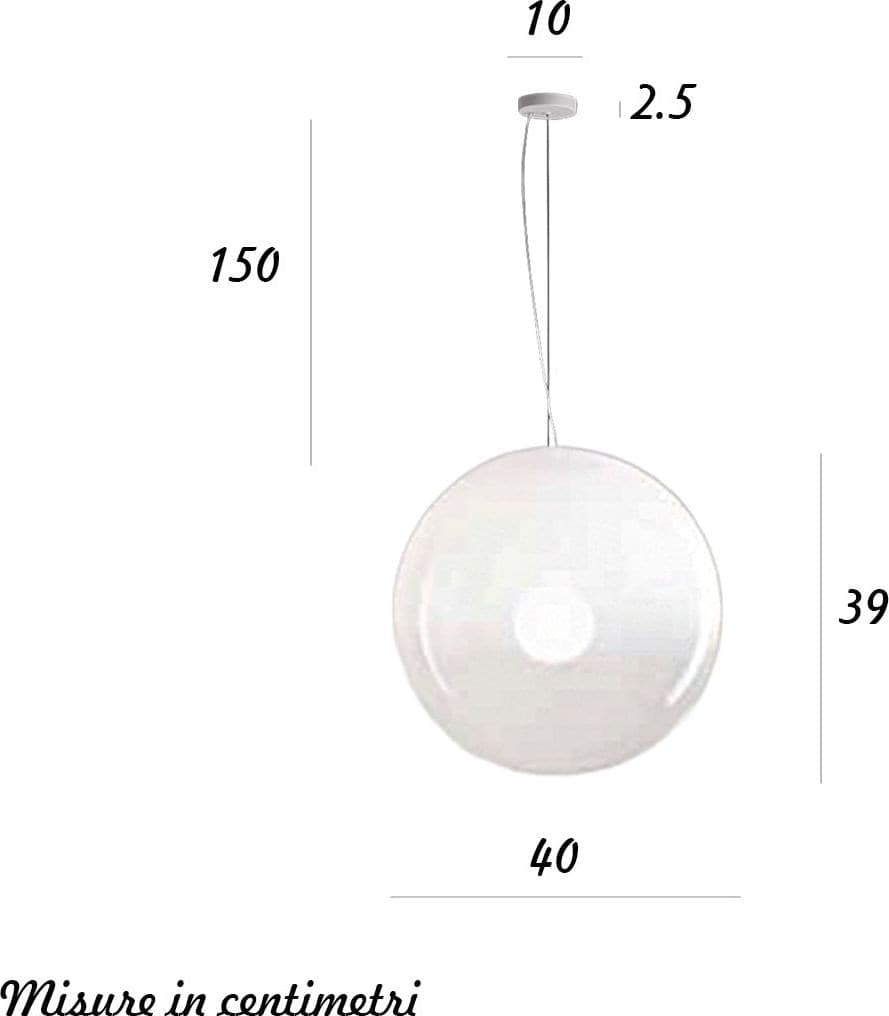 Lampadario vetro soffiato Perenz MOON 8498 B 40 E27 LED bianco - 2