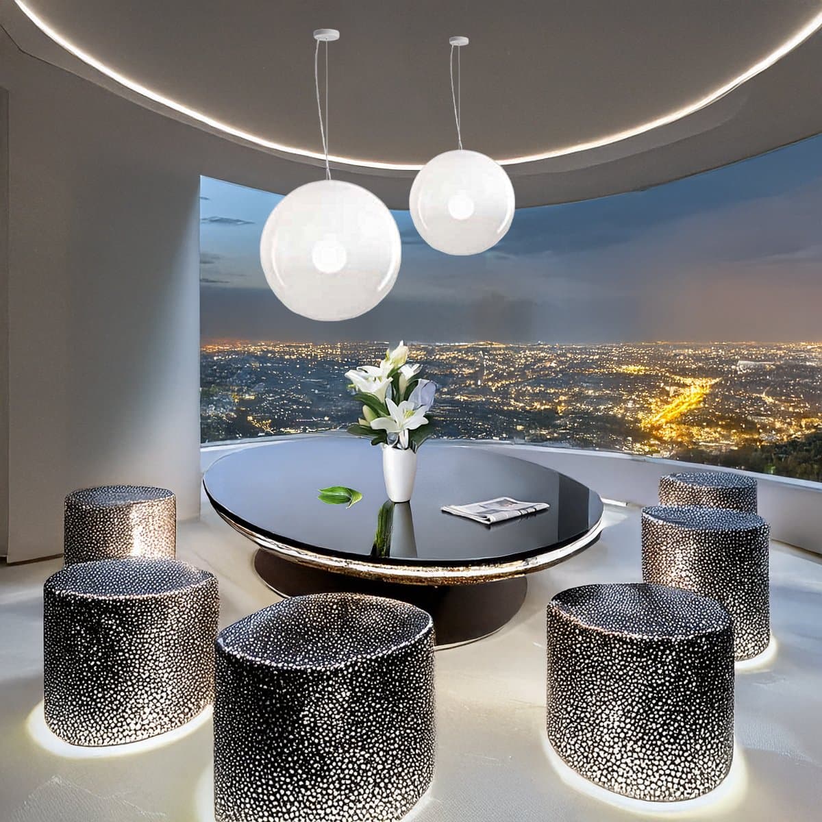 Lampadario vetro soffiato Perenz MOON 8500 B 50 E27 LED bianco - 2