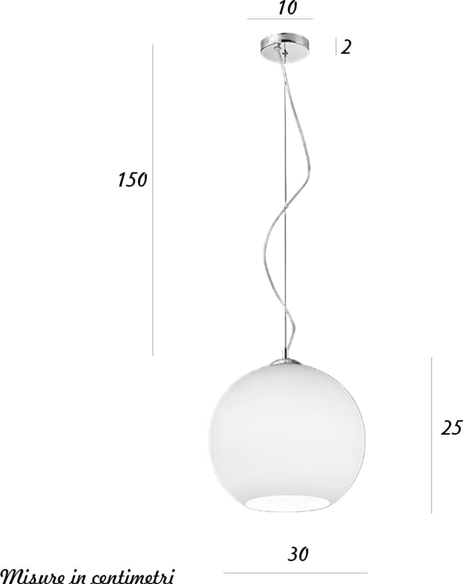 Lampadario vetro soffiato Perenz UFO 6476 B 30 E27 LED bianco satinato - 2