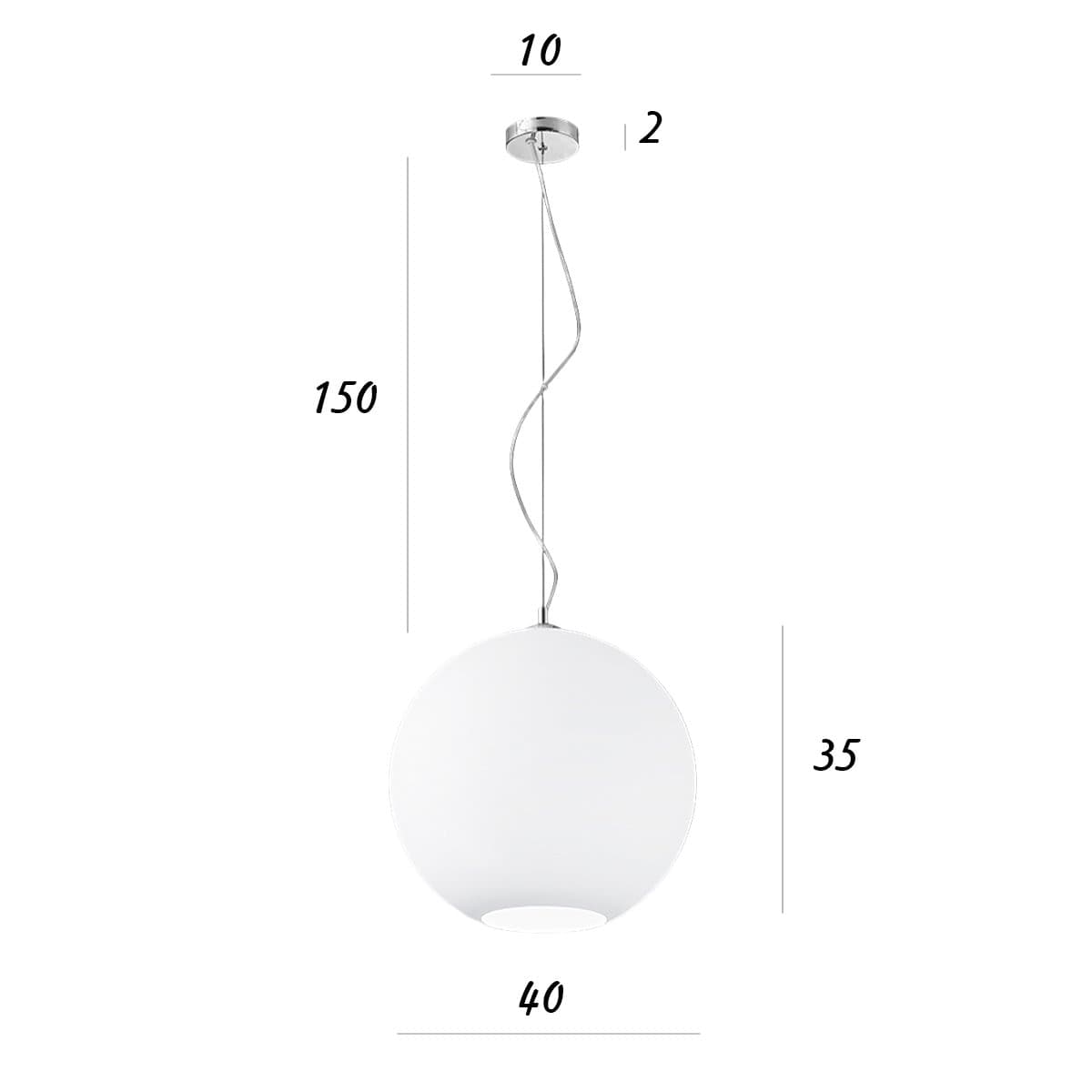Lampadario vetro soffiato Perenz UFO 6477 B 40 E27 LED bianco satinato - 2