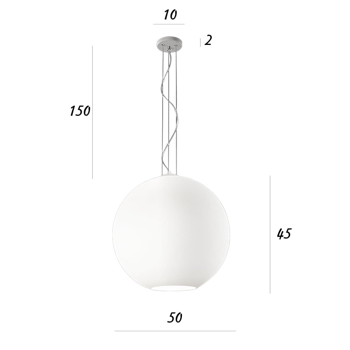 Lampadario vetro soffiato Perenz UFO 8548 B 50 E27 LED bianco satinato - 3