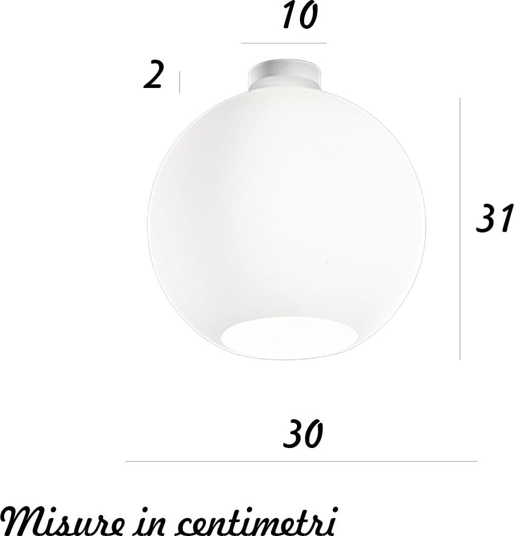 Plafoniera vetro soffiato Perenz UFO 8550 B 30 E27 LED bianco satinato - 3