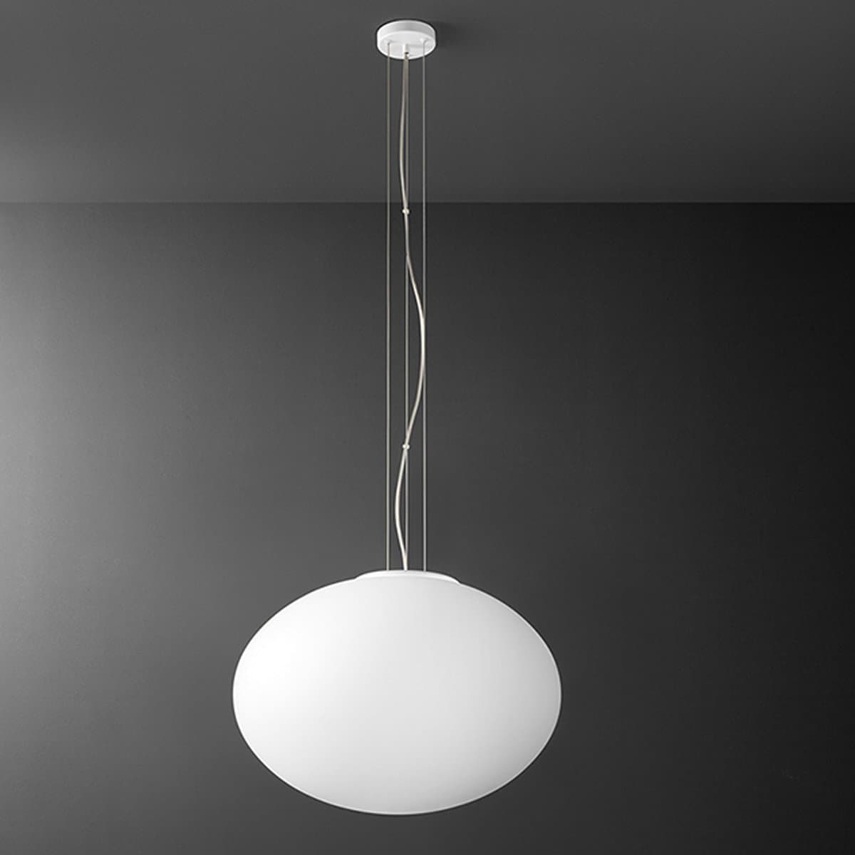 Lampadario vetro soffiato Perenz SATURNO 8541 B 50 E27 LED bianco satinato - 3