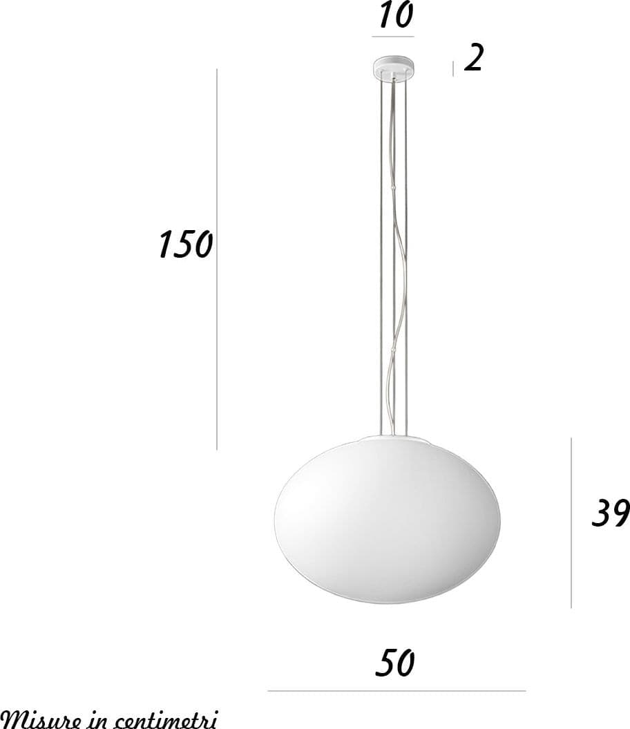 Lampadario vetro soffiato Perenz SATURNO 8541 B 50 E27 LED bianco satinato - 4