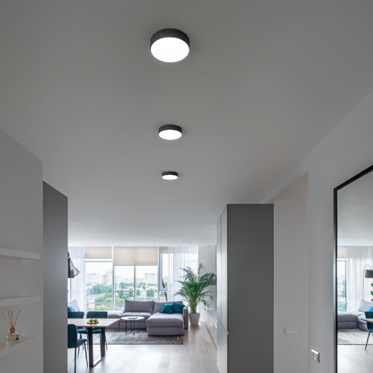 Plafoniera moderna Gea Led GPL381 LED CCT termoplastico nero - 2