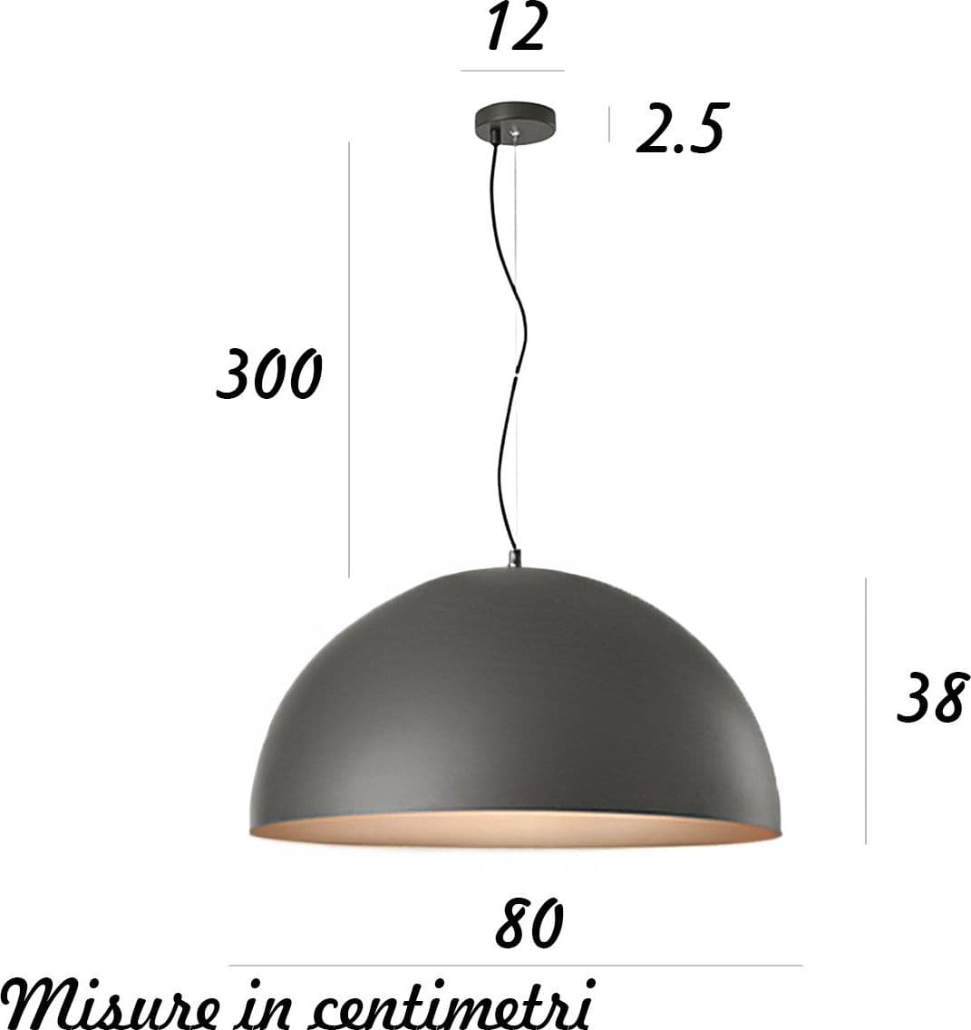 Lampadario cupola Perenz STEEL 8563 GR E27 LED 80CM grigio marrone metallizzato multiluce - 2