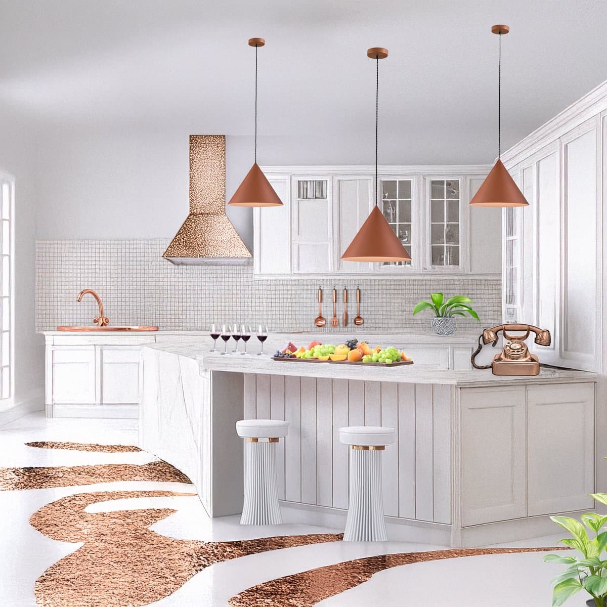 Lampadario conico Perenz ICONIC 8404 E E27 LED 30CM terracotta - 2