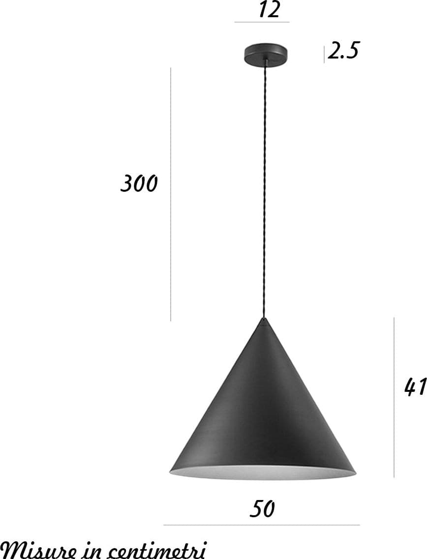 Lampadario conico Perenz ICONIC 8408 B E27 LED 50CM bianco opaco - 4