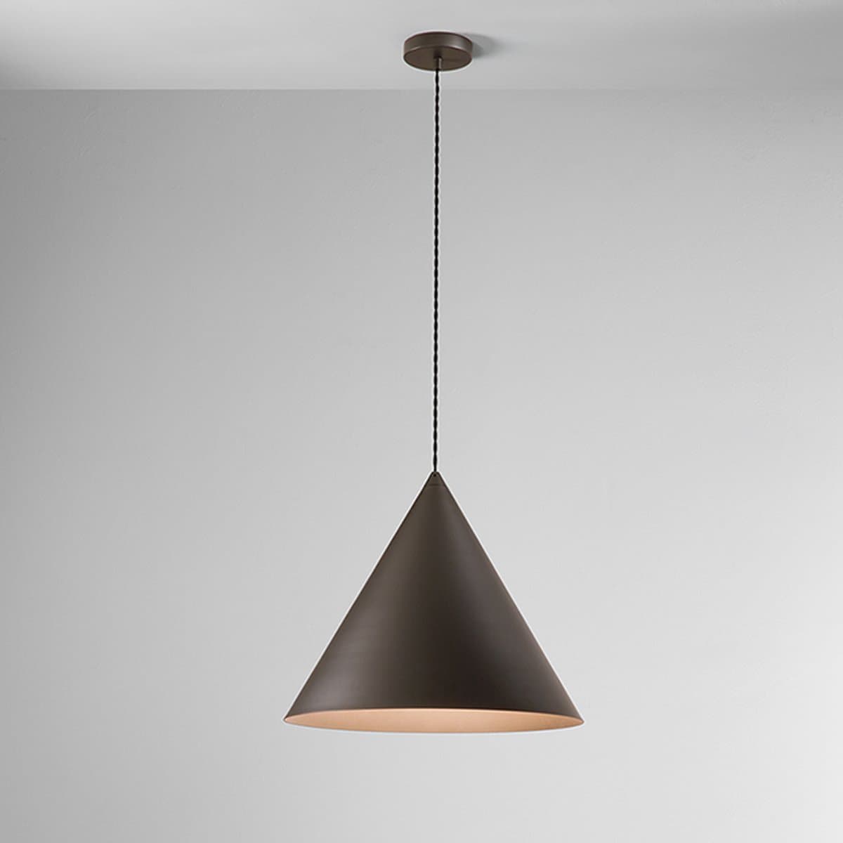 Lampadario conico Perenz ICONIC 8408 GR E27 LED 50CM grigio marrone metallizzato - 3