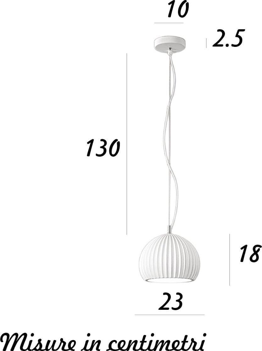 Lampadario plissettato gesso Perenz MINEA 8418 B E27 LED 23CM bianco opaco verniciabile - 3